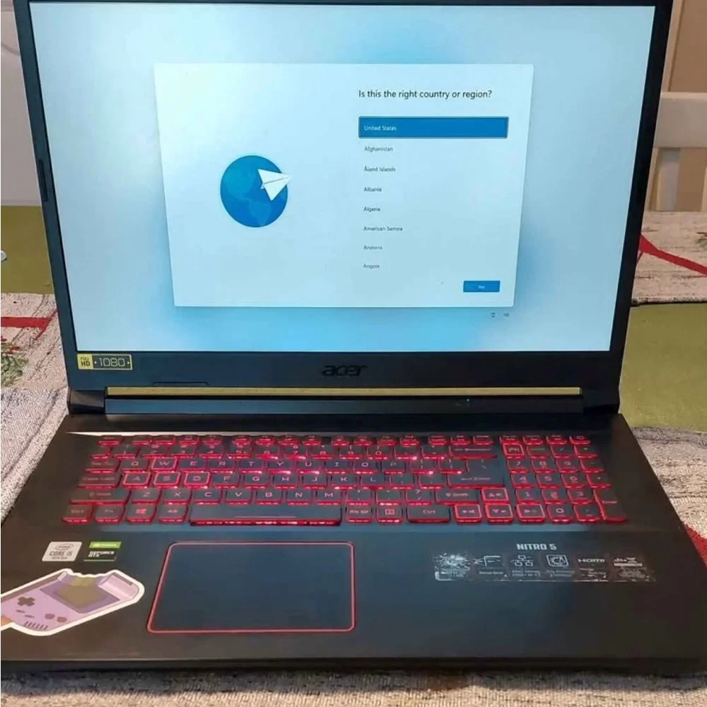 Sleek Black Laptop with Modern Design and Matte Finish acer nitro 5